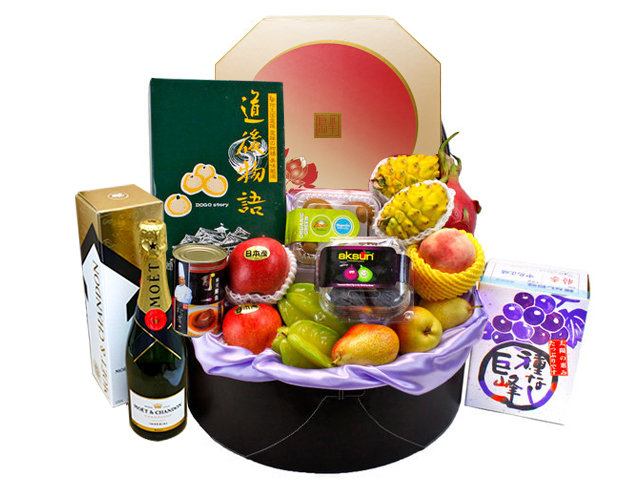 Mid-Autumn Gift Hamper - Mid Autumn Peninsula Moon Cake With Deluxe Fruit Hamper FH119 - L90050 Photo