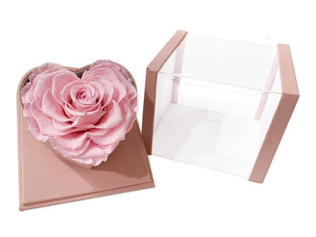 Preserved Forever Flower - Heart-shape Pink Preserved Flower Gift Box A7 - A7 Photo