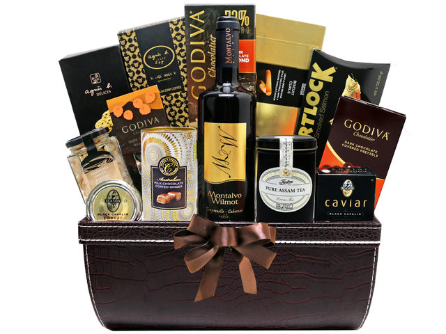 Wine n Food Hamper - Delicate Fine Wine And Chocolate Gift Hamper FH66 - L76606843 Photo